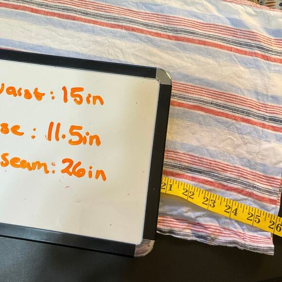 Crown & Ivy White and Blue Stripe Wide Leg Linen  Pants Size 1X - Picture 7 of 7